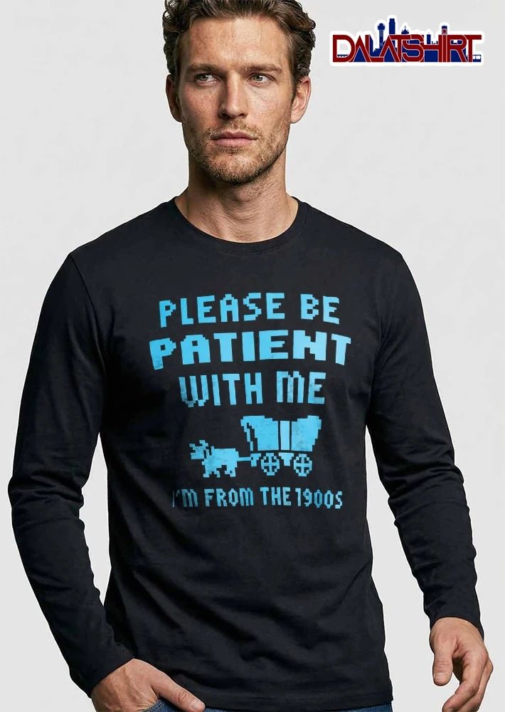 Please Be Patient With Me Im From The 1900s Pixel Art Ox Covered Wagon shirt