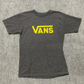 Vans T-Shirt Mens Medium Heather Gray Cotton Classic Logo Graphic Everyday Wear