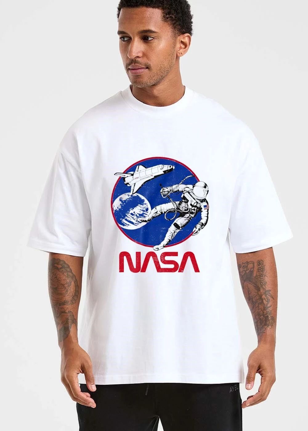 Nasa Distressed Space Shuttle Tethered Astronaut Earth Circle shirt