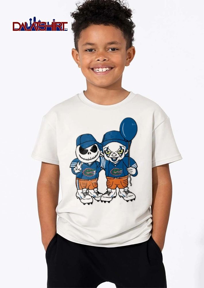 Florida Gators NCAA Cartoon Jack Skellington Pennywise Clown Blue Balloon shirt