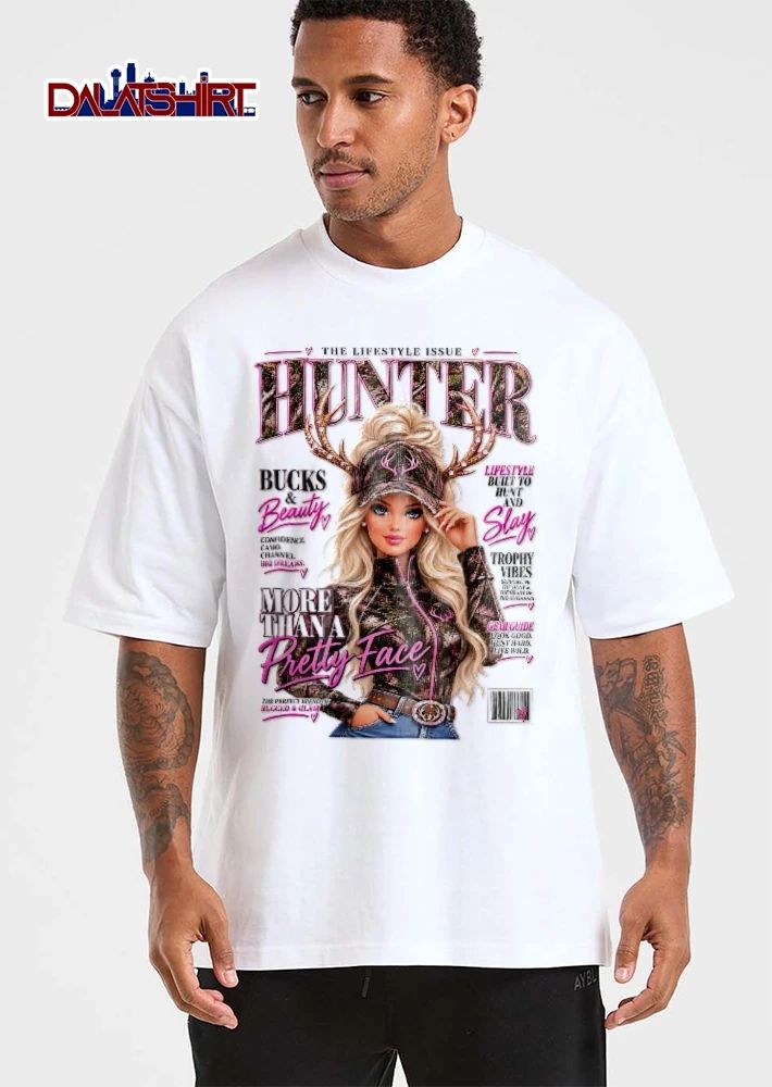 Hunter The Lifestyle Issue Bucks And Beauty More Than A Pretty Face Glam Doll Camo Deer Antlers Magazine Cover shirt