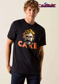 Cake Mustached Man Orange Eyeglasses Caricature Portrait shirt