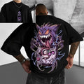Gengar Anime T-Shirt Mens Oversized 100% Cotton Harajuku Y2K Half Sleeve