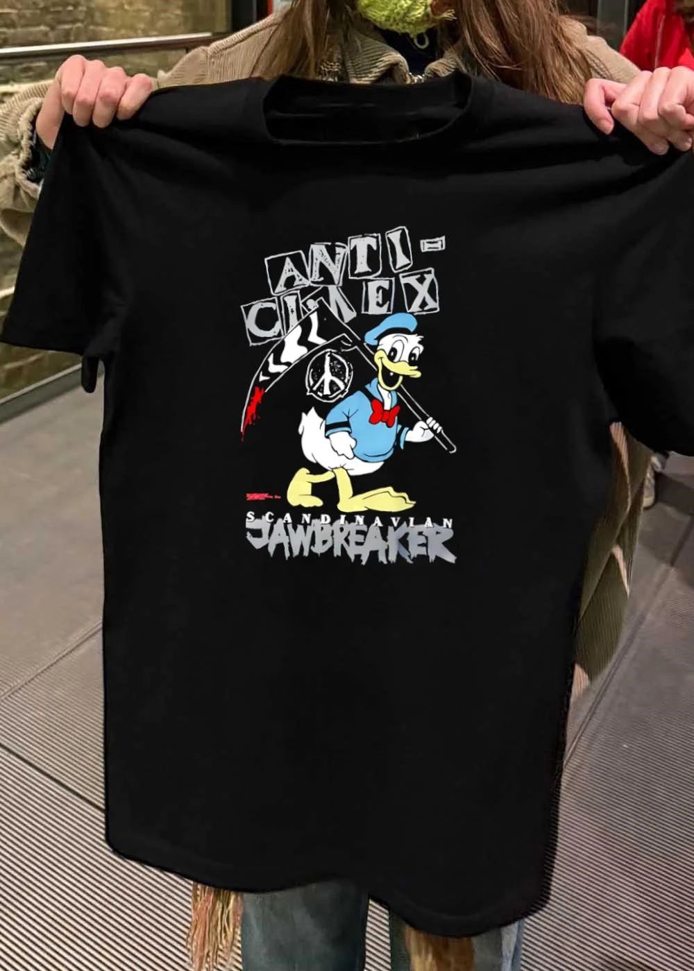 Scandinavian Jawbreaker Anti-Cimex Donald Duck Scythe Peace Sign T-Shirt