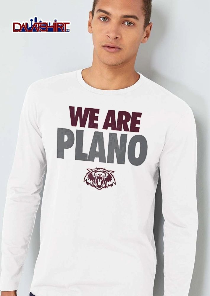 We Are Plano Growling Maroon White Wildcat Head Mascot Logo shirt