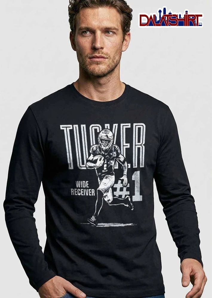 Wide Receiver 1 Tucker Running Football Player Distressed Stencil shirt