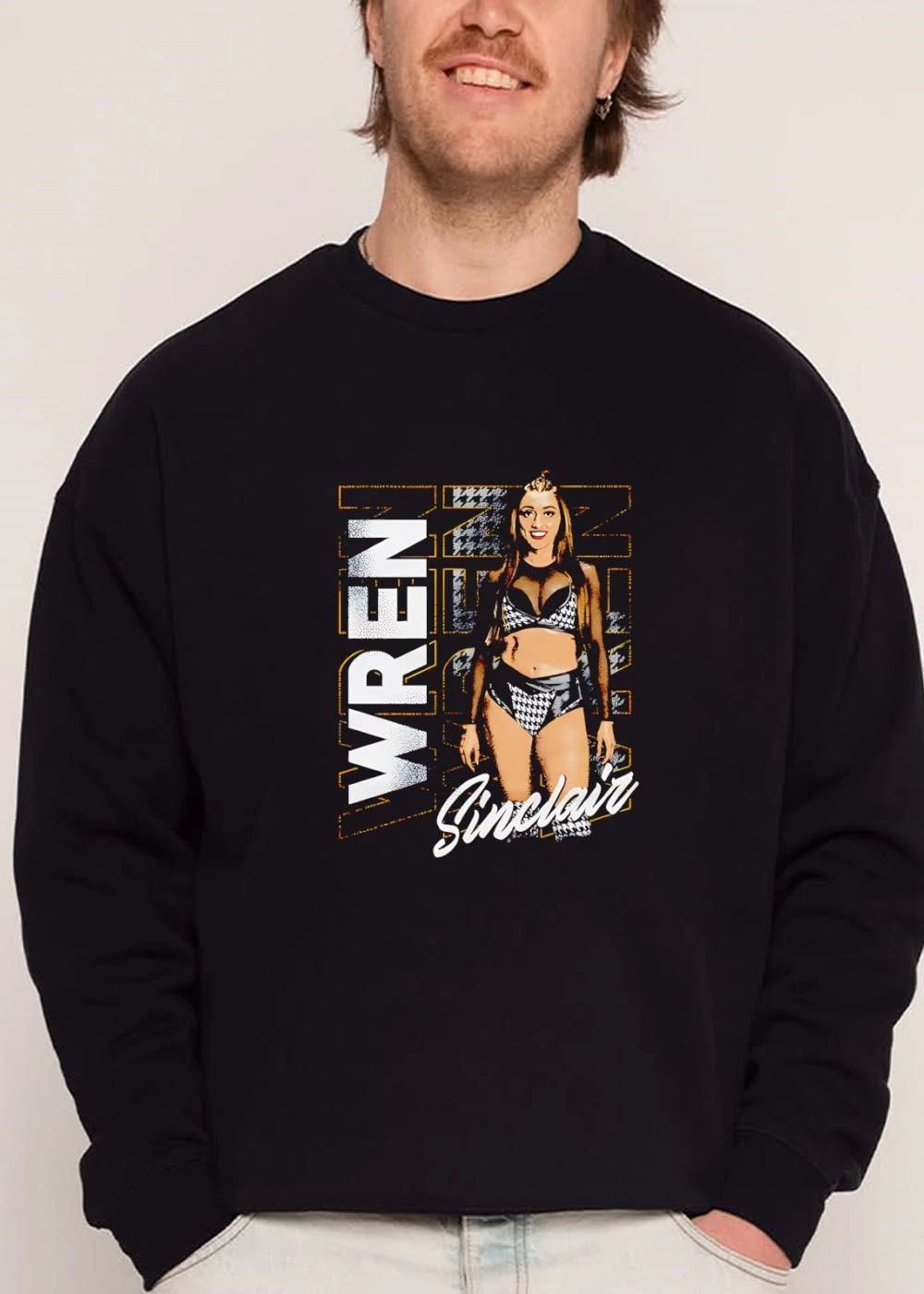 Wren Sinclair Female Wrestler Photo Houndstooth Background Pattern shirt
