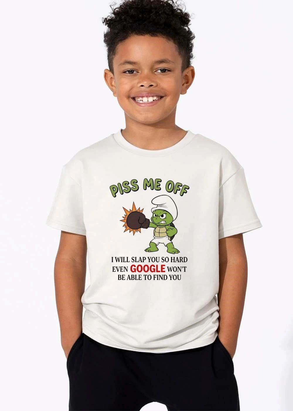 Piss Me Off I Will Slap You So Hard Even Google Won’t Be Able To Find You Cartoon Turtle shirt