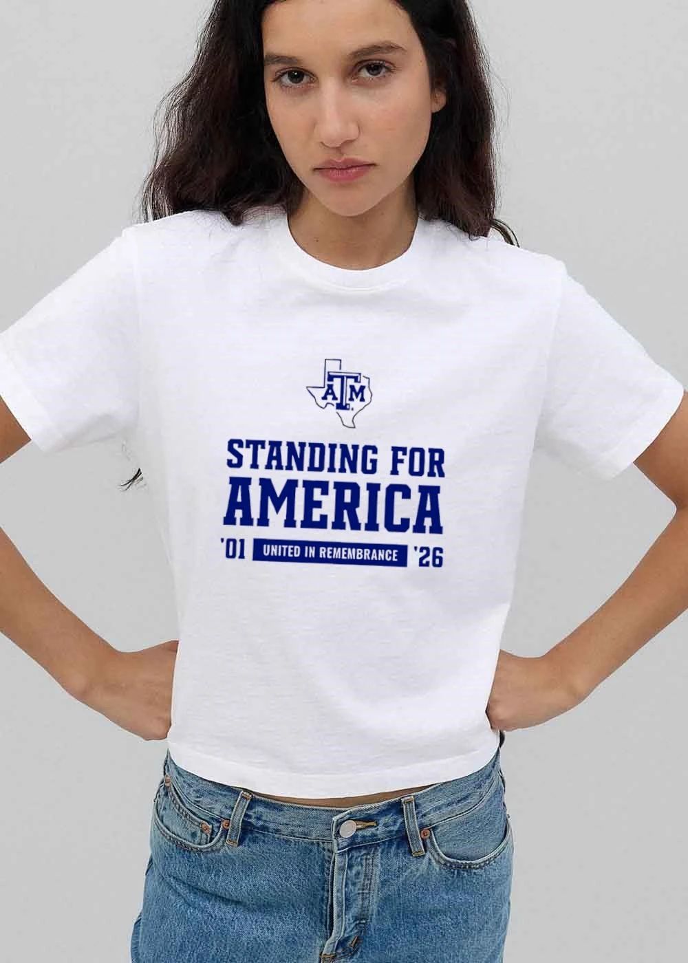 Texas Am Aggies NCAA Standing For America United In Remembrance 01 26 State Outline Atm Logo shirt