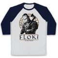 VIKINGS FLOKI THE BOAT BUILDER NORSE SAGA VIKING SHIP 3/4 SLEEVE BASEBALL TEE