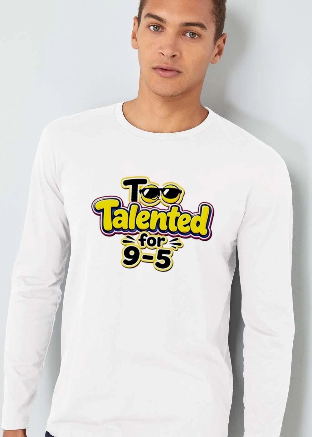 Too Talented For 9 5 Yellow Cartoon Bubble Text Emoji Sunglasses shirt