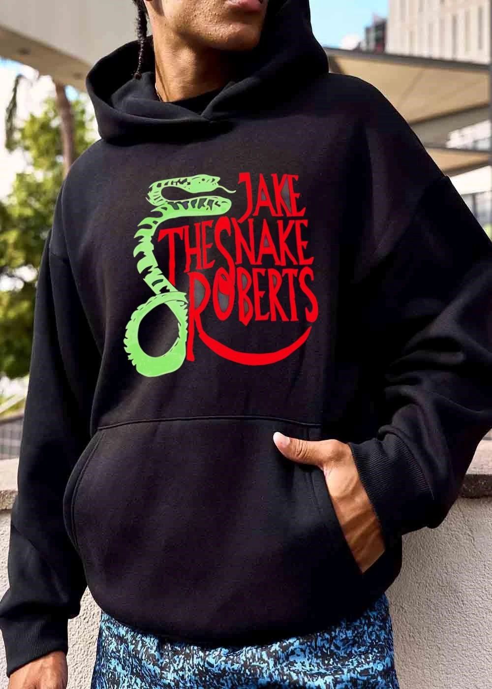 Jake The Snake Roberts Green Coiled Reptile Red Lettering shirt