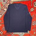 John Varvatos Collection Men's Long Sleeve Yadkin Burnout Striped Crew T-Shirt