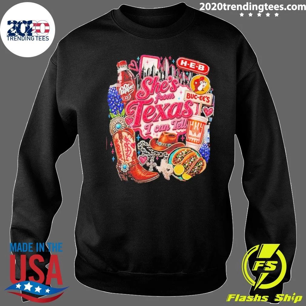 Buc-ee’s Dr Pepper Whataburger She’s From Texas I Can Tell Shirt