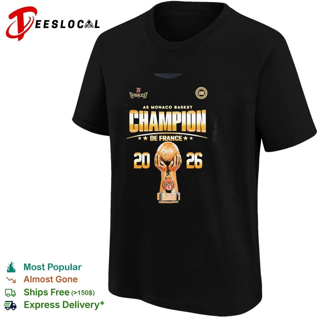AS Monaco Basket Champion de France 2026 AS Monaco Basket French League Champions T-shirt