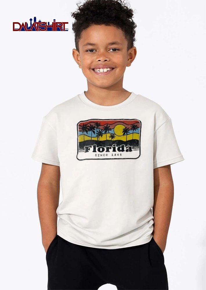 Florida Since 1845 Vintage Retro Distressed Palm Trees Sunset Landscape shirt