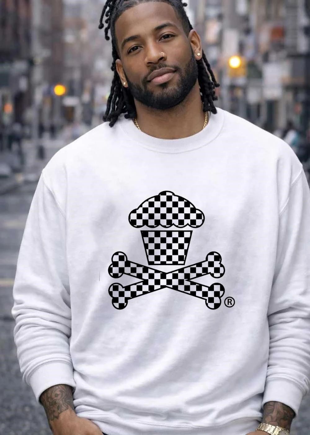 Checkered Cupcake Crossbones T-Shirt