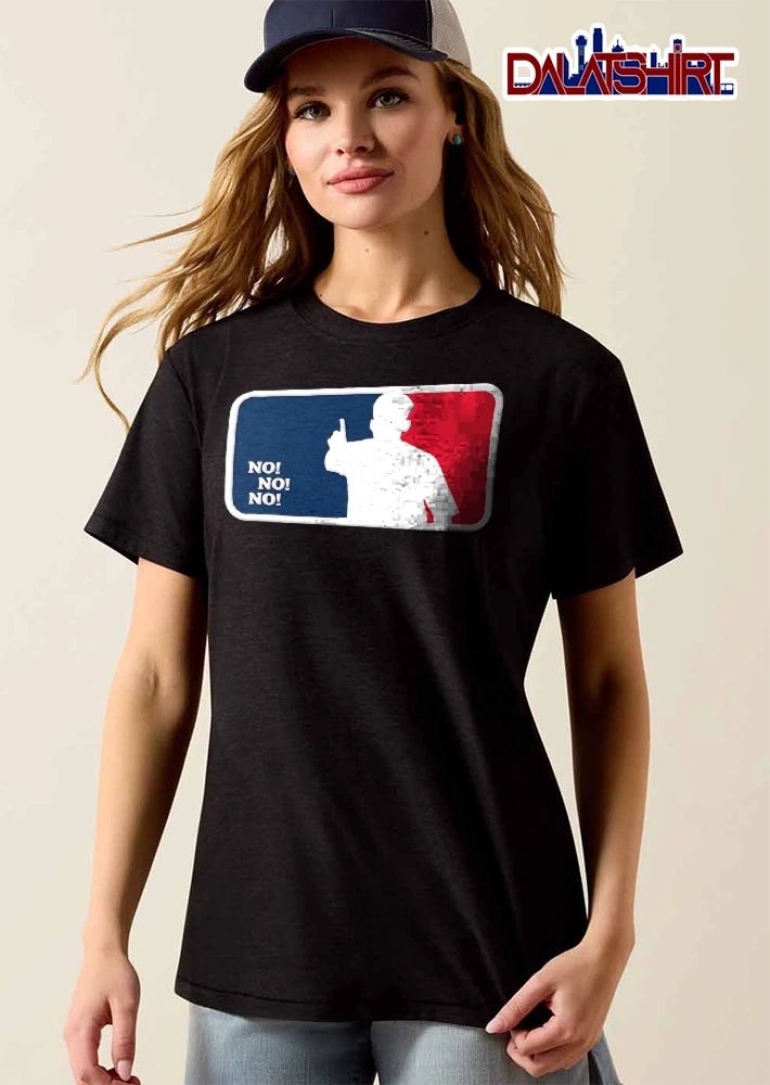 Major League Baseball MLB No Man Waving Finger Red Blue Silhouette shirt