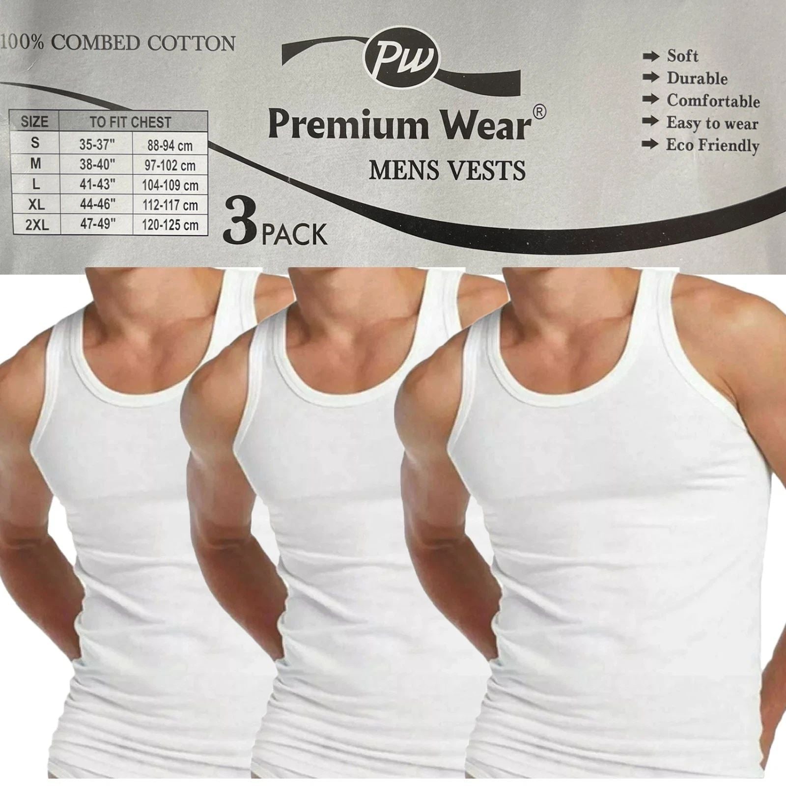 Men Vest 3 Pack 6 Pack 12 Pack Cotton Summer Tank Top Gym Plain Vests S -3XL