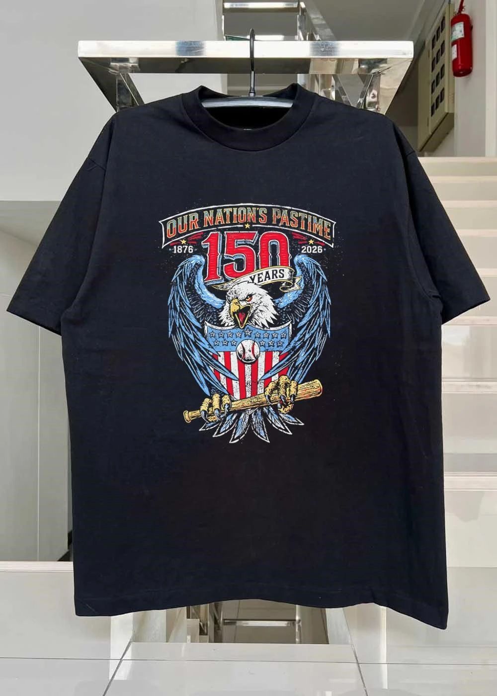 Our Nation’s Pastime 150 Years 1876 2026 Eagle Baseball shirt