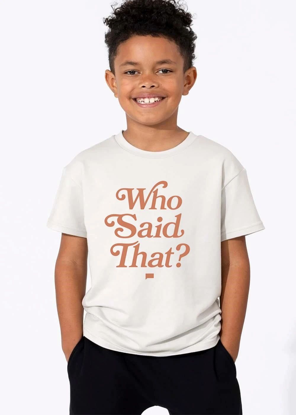 Who Said That Orange Serif Script Calligraphy Typography Lettering shirt