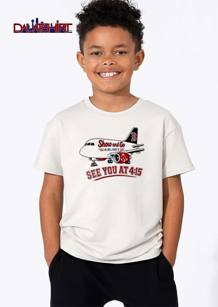 Boston Red Sox MLB Show And Go Airlines See You At 415 Cartoon Passenger Jet shirt