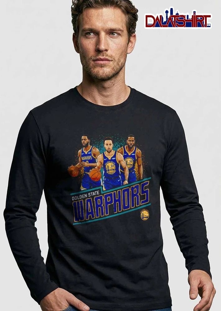 Golden State Warriors NBA Warphors Three Basketball Players Illustration shirt