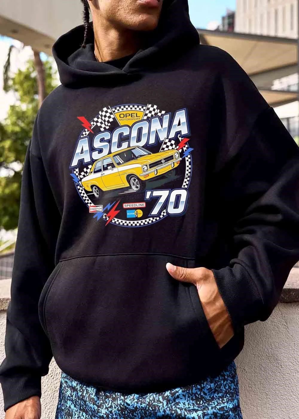 Opel Motorsport Ascona Champion Speedline 70 Yellow Rally Car Checkered Flag Badge shirt