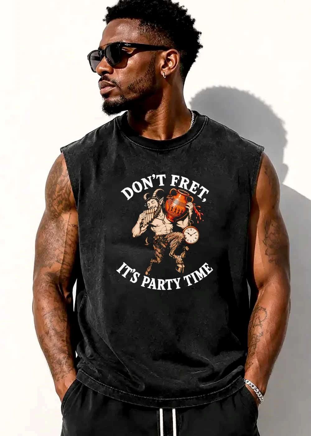 Dont Fret Its Party Time Satyr Playing Panpipes Greek Wine Amphora shirt