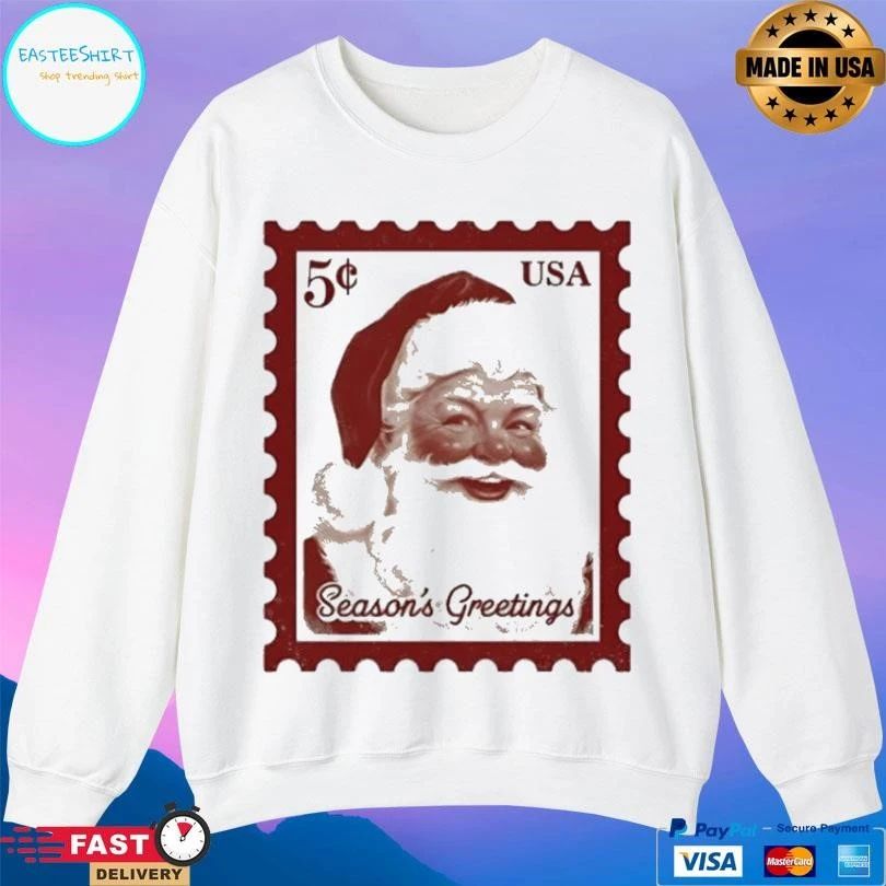 Santa Stamp Seasons Greetings T-shirts