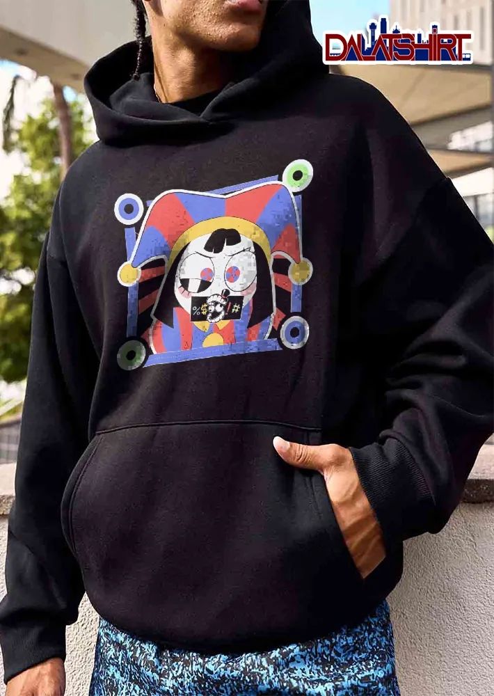 Angry Cartoon Jester Character Censored Bar Mouth Square Frame shirt