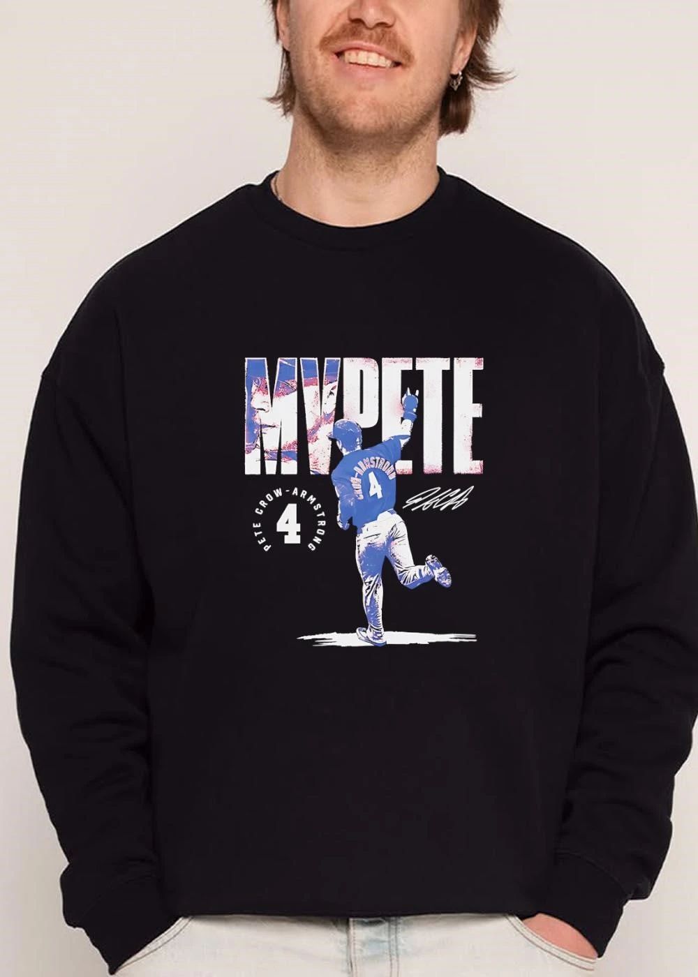 Mvpete Pete Crow Armstrong Baseball Player Running Pointing Signature Distressed shirt