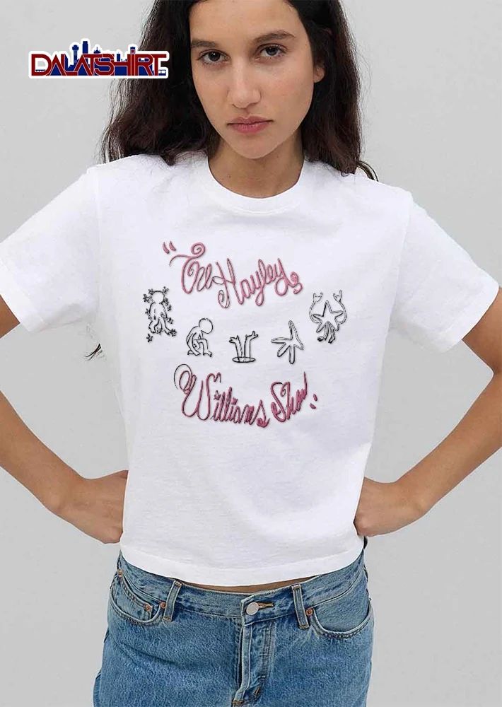 The Hayley Williams Show Pink Cursive Lettering Line Art Doodle Characters shirt