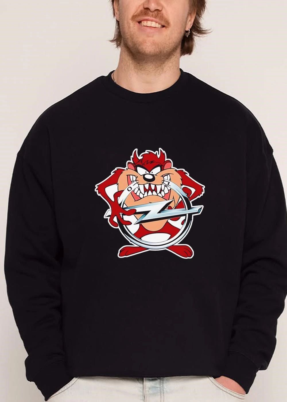 Opel Taz Tasmanian Devil Holding Lightning Emblem Cartoon Caricature shirt