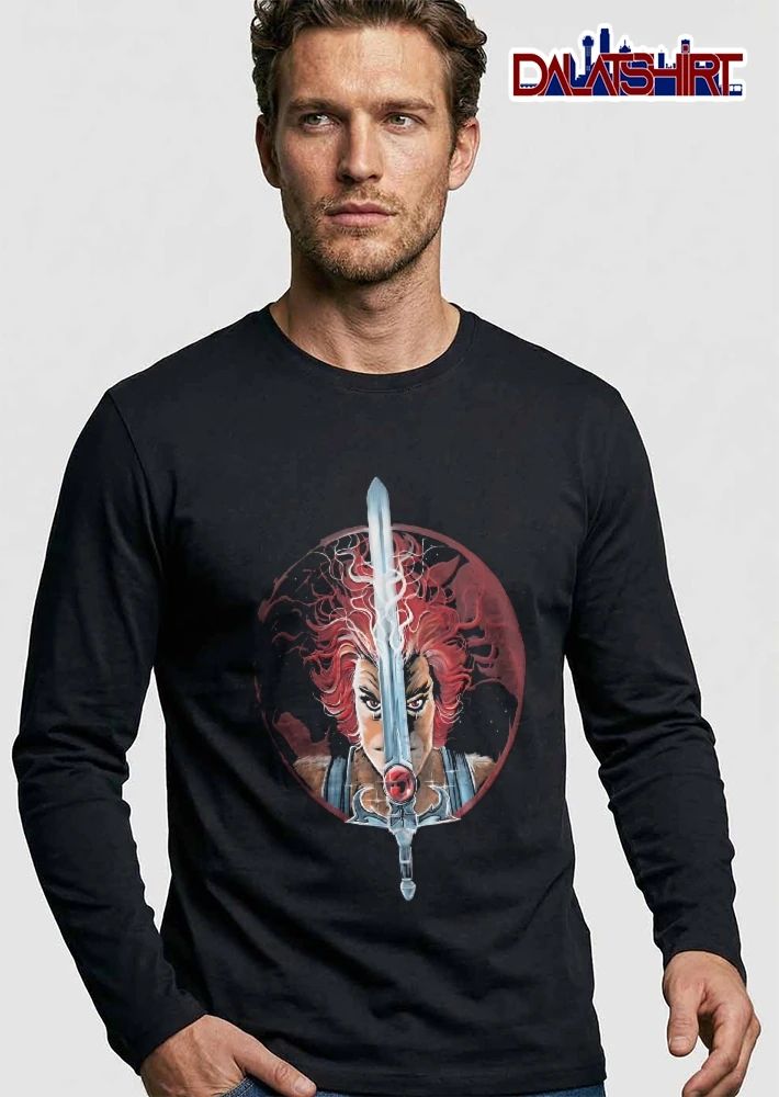 Lion O Thundercats Holding Sword Of Omens Eye Of Thundera Red Circle Background shirt