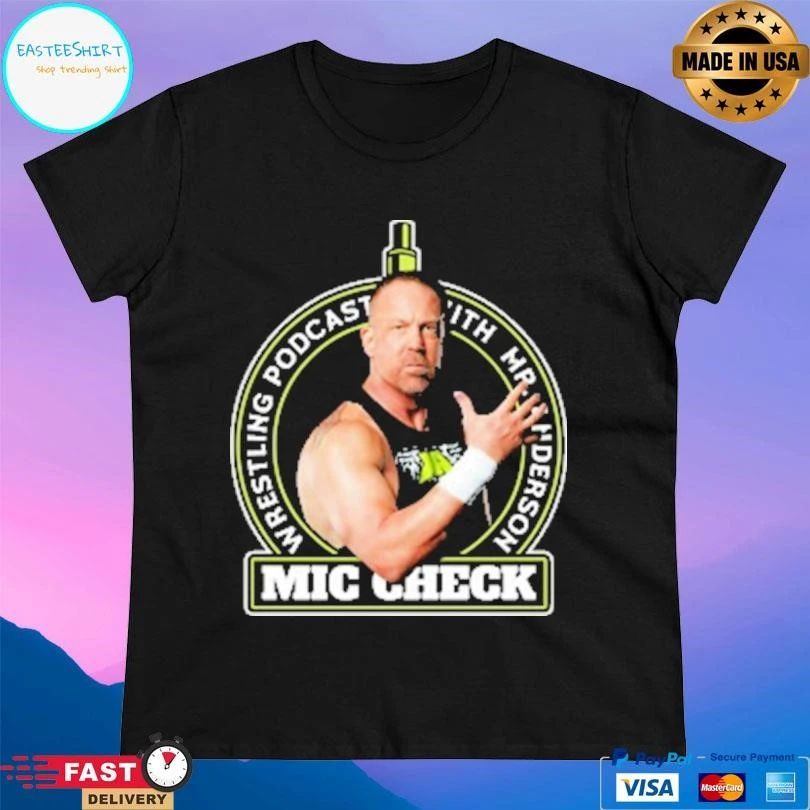 Mic Check Wrestling Podcast With Mr Anderson Logo T-shirts