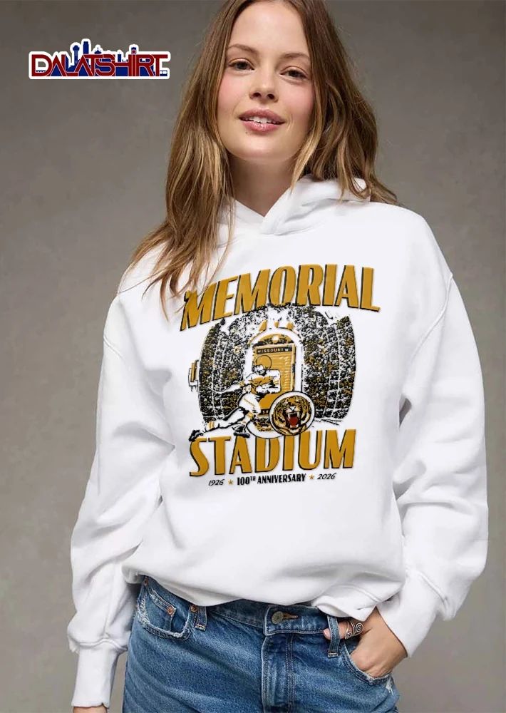 Missouri Tigers NCAA Memorial Stadium 100th Anniversary 1926 2026 Football Player Mascot Arch Vintage shirt