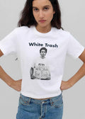White Trash Will Skate For Food Man Holding Sign Cutout Photo shirt