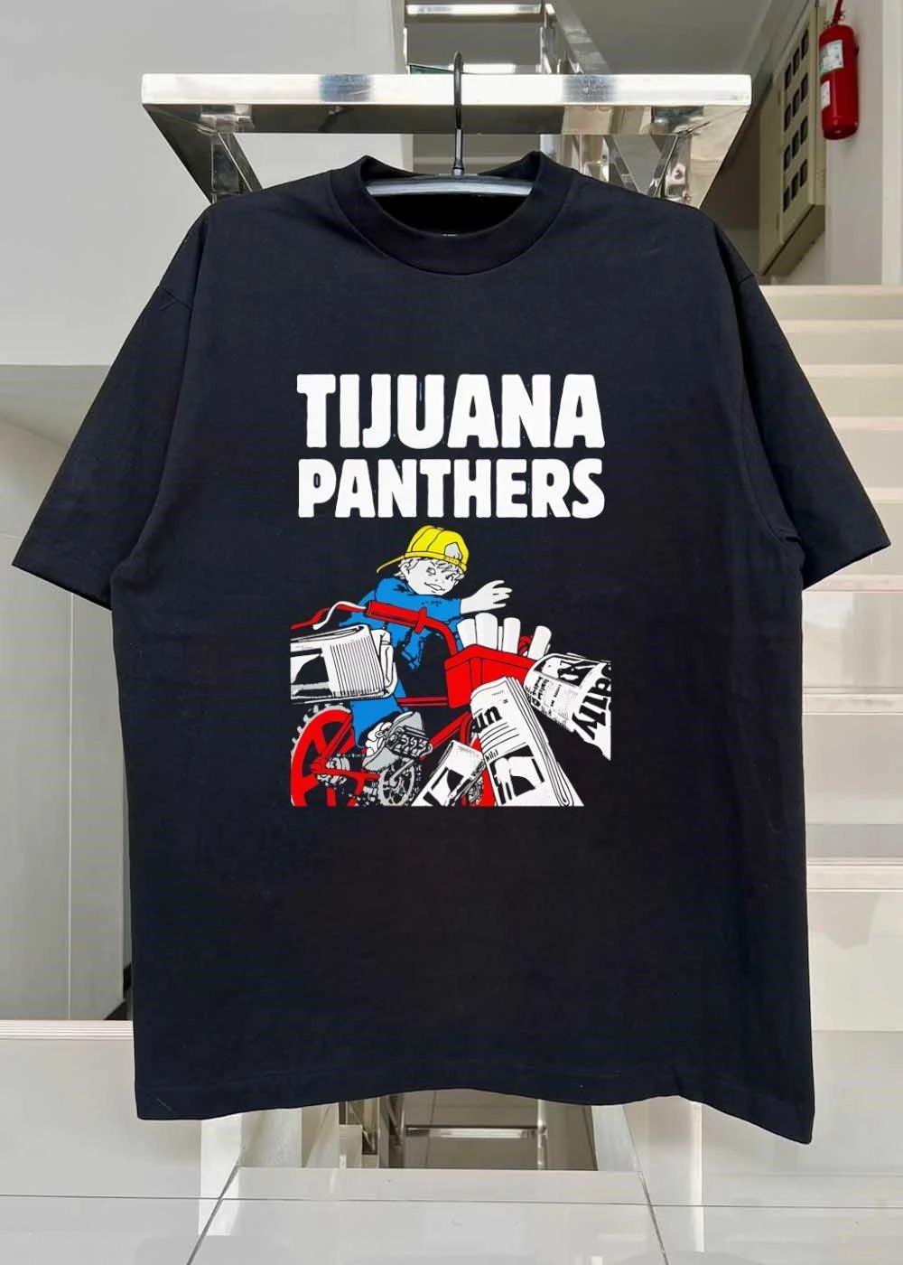 Paperboy Riding Bicycle Tijuana Panthers Shirt