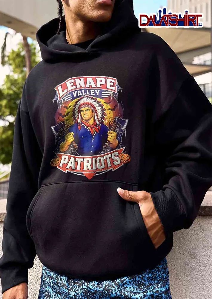 Lenape Valley Patriots Native Warrior Holding Axes Halloween Moon shirt