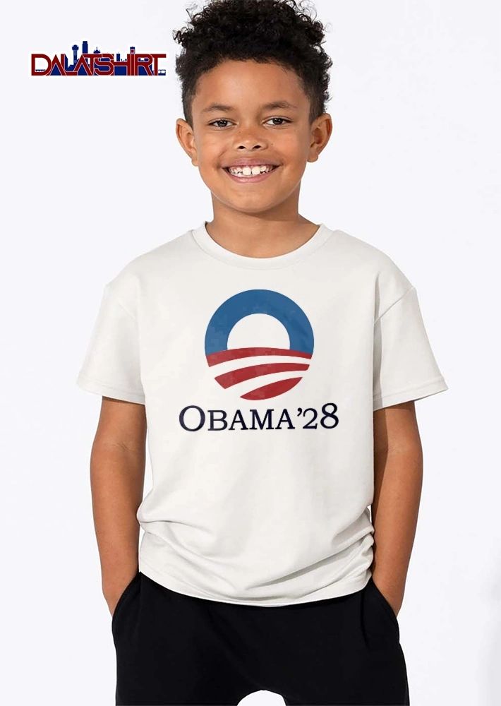 Obama 28 Presidential Campaign Blue Circle Curved Red Waves Emblem shirt