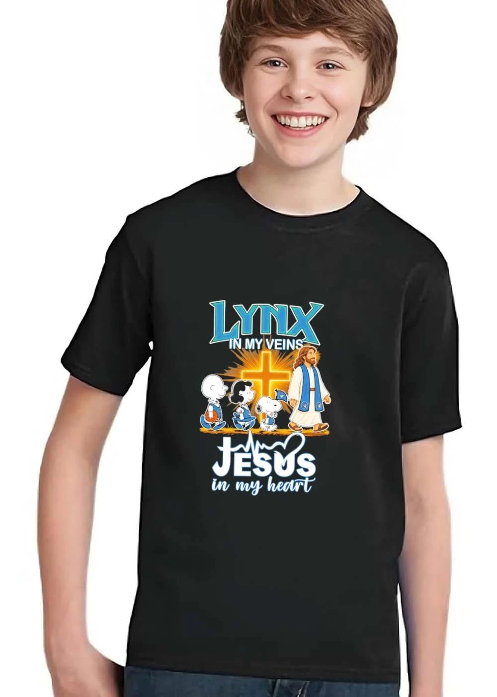 Minnesota Lynx WNBA In My Veins Jesus Heart Cartoon Peanuts Cross shirt