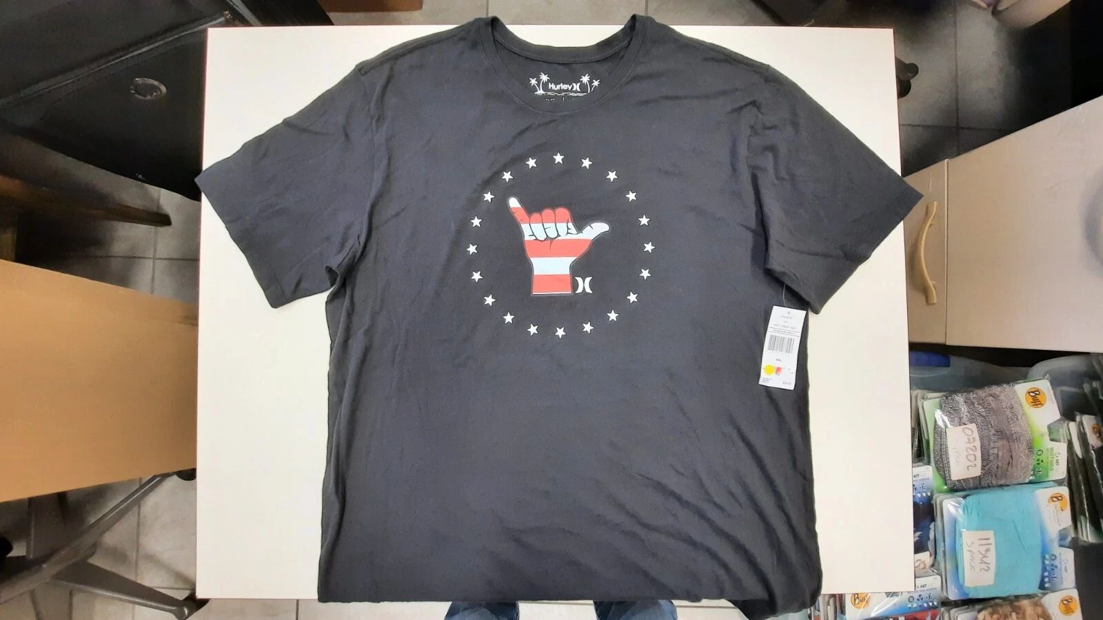 Hurley )( Everyday Washed Men's T-Shirt Short Sleeve, Black, Size XXL, NEW!!