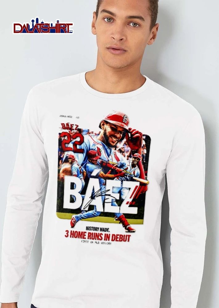 St Louis Cardinals History Made 3 Home Runs In Debut First MLB Joshua Baez Player Photo Collage shirt