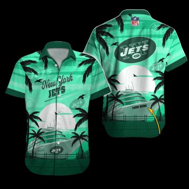 Personalized New York Jets Cruise Sunset Hawaiian Shirt