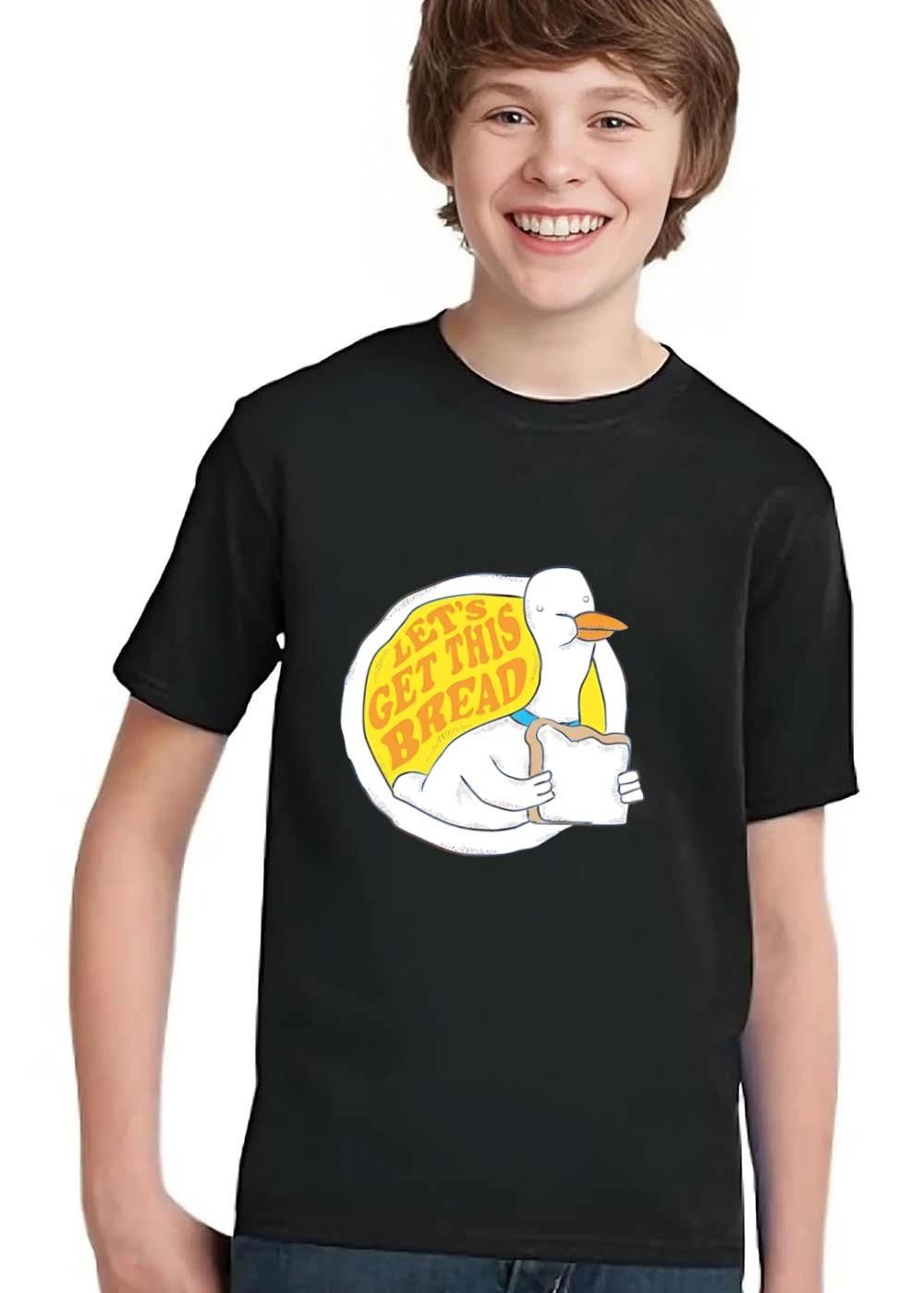 Lets Get This Bread Cartoon White Duck Holding Slice Toast shirt