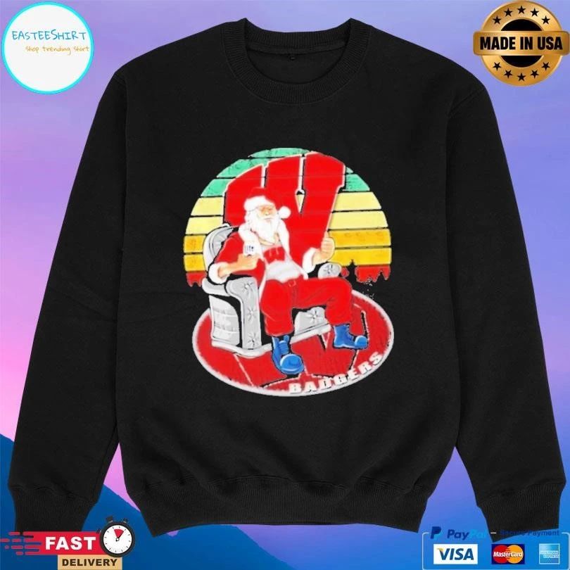 Wisconsin Badgers X Santa Claus Christmas Vintage T-shirts