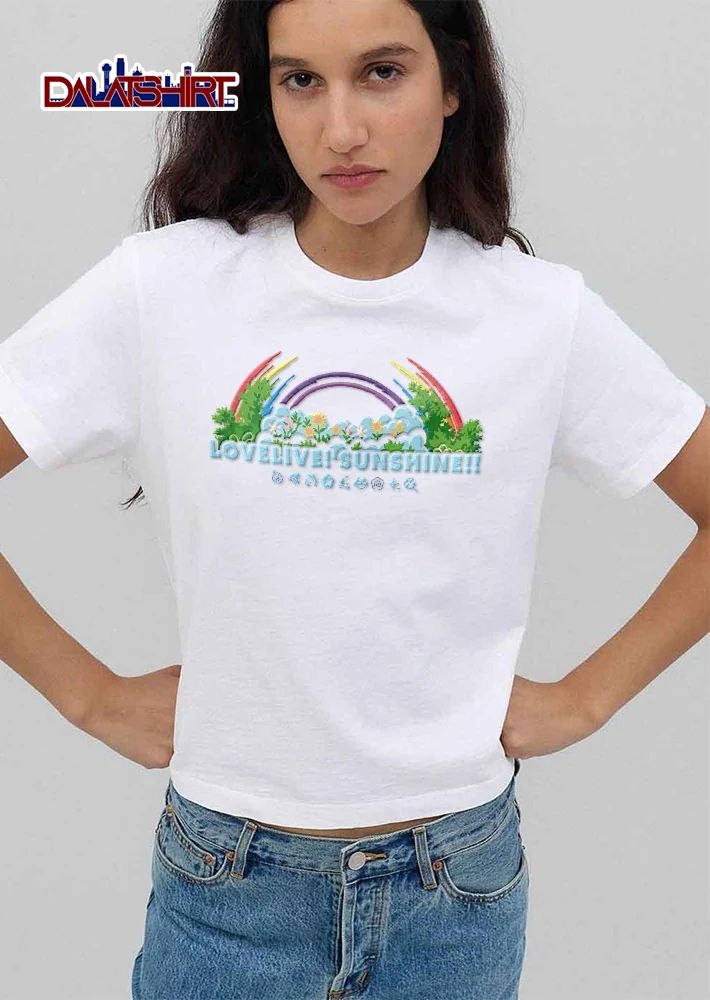 Love Live Sunshine Rainbow Arch Flowers Clouds Greenery Icons shirt