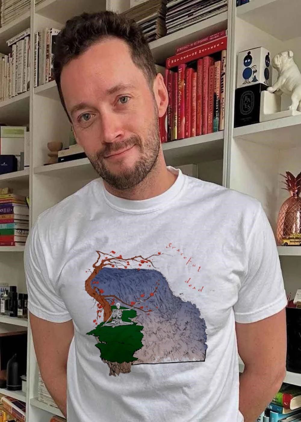 Skeleton Meditating Under Flowering Tree Grateful Dead T-Shirt