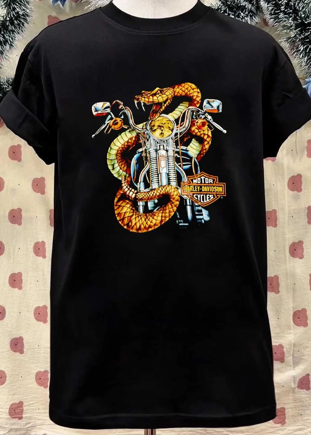 Harley-Davidson Snake Coiled Around Motorcycle Logo T-Shirt